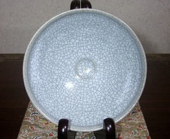 京焼・清水焼　宮下善寿作　氷裂手　茶碗　無傷　共箱　保証