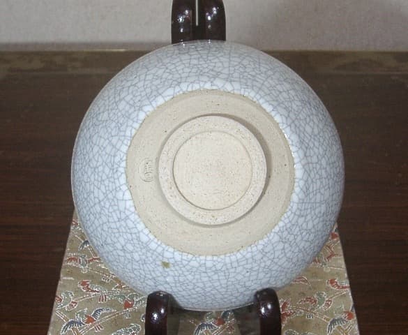 京焼・清水焼　宮下善寿作　氷裂手　茶碗　無傷　共箱　保証