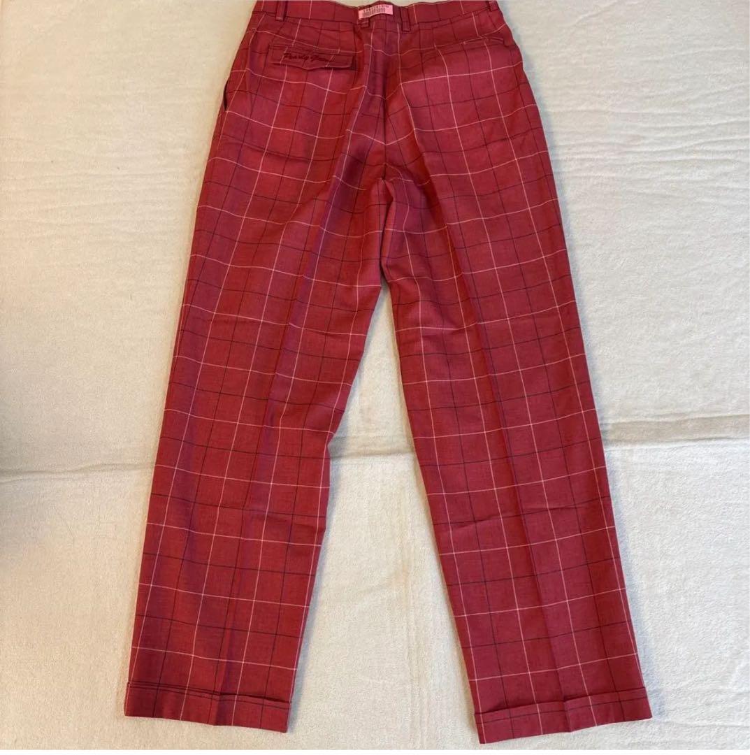 【PEARLY GATES】赤チェック柄ゴルフパンツ LL