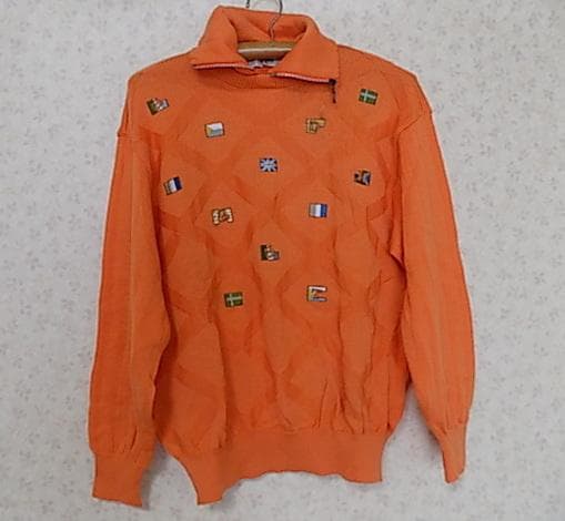 34003　アダバット　メンズ　ニット　オレンジ　サイズ1