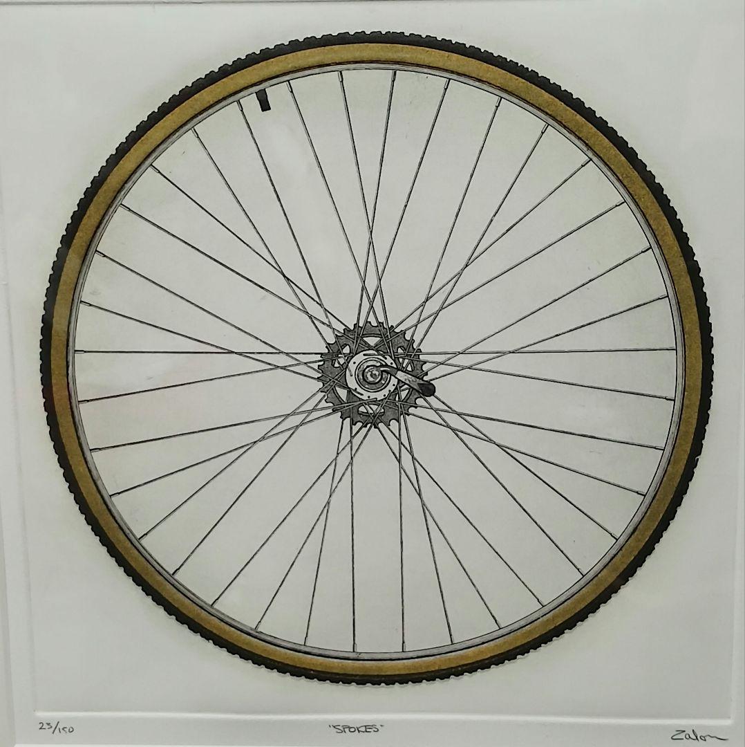 バーナード-ザロン作【SPOKES】自転車をモチーフとした版画 　25/150