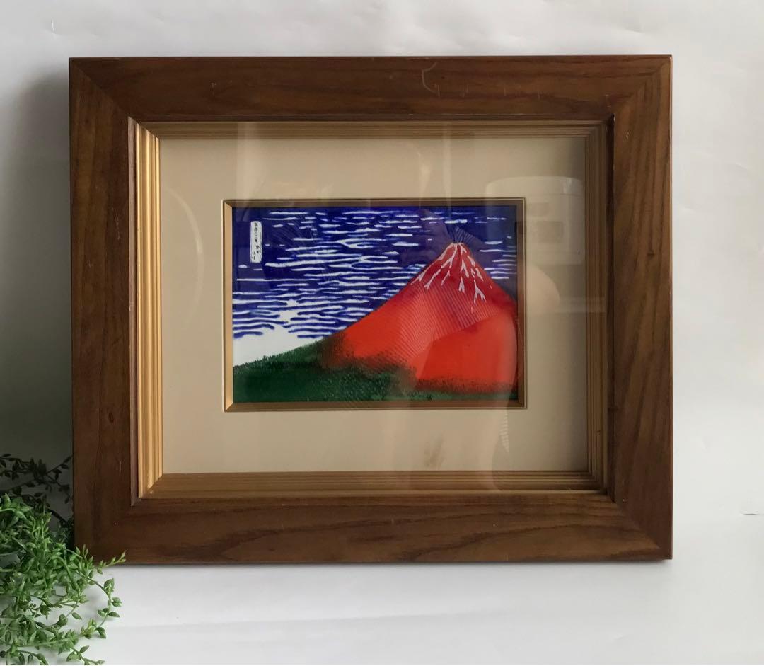 富嶽三十六景　七宝焼 陶板 版画 額装 絵画 伝統工芸 インテリア 壁掛け