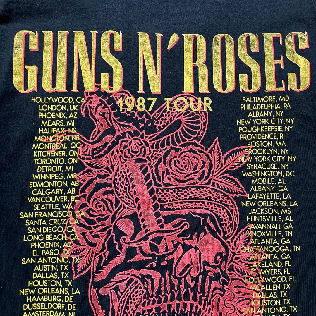 正規品 オフィシャル ガンズアンドローゼス 87'ツアー ロック バンドTシャツ