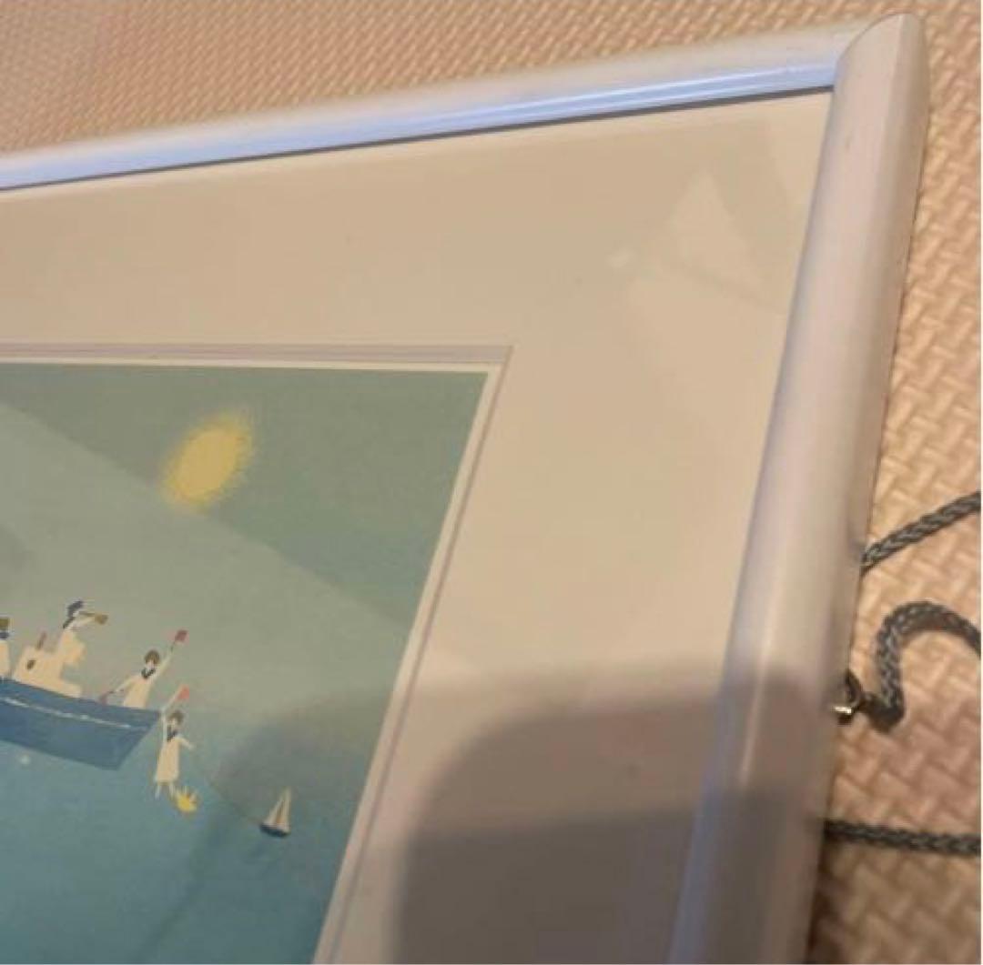 葉 祥明 　「 船あそび 」ダイヤモンド・スクリーニング　額装