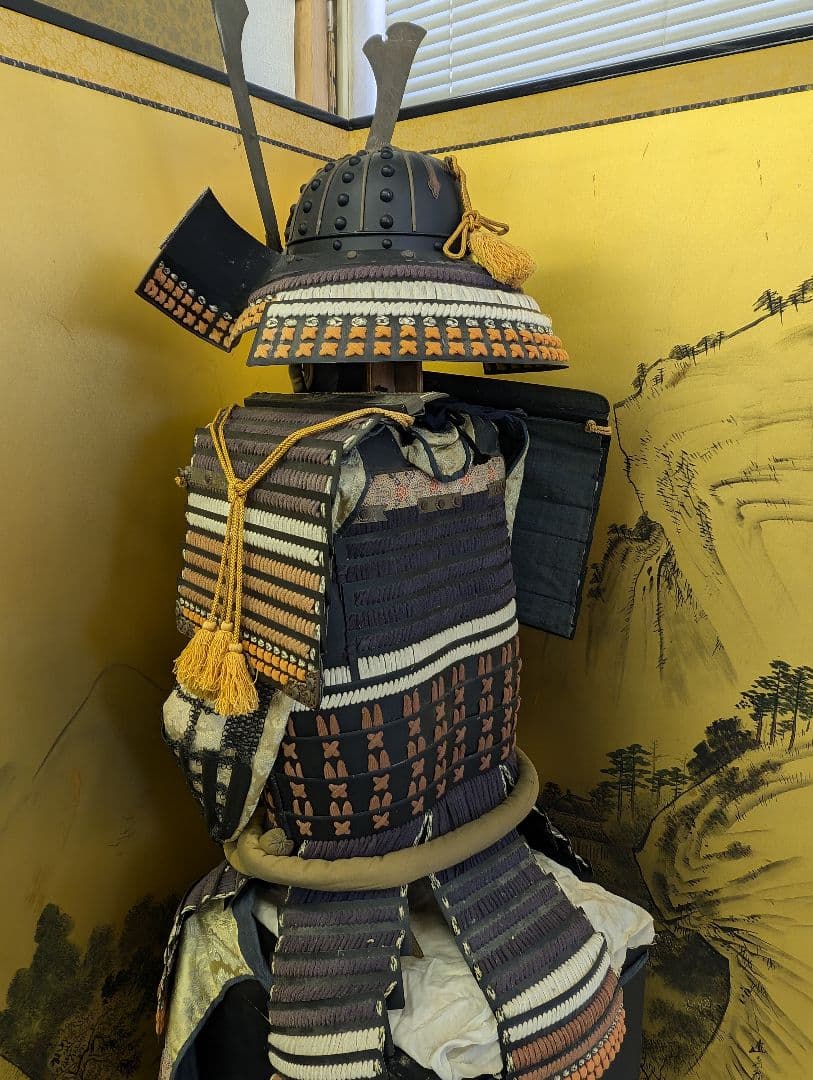 等身大 甲冑 鎧兜 鎧一式 甲冑 鎧櫃 鎧立付 面頰 赤糸大縅鎧 全高170cm