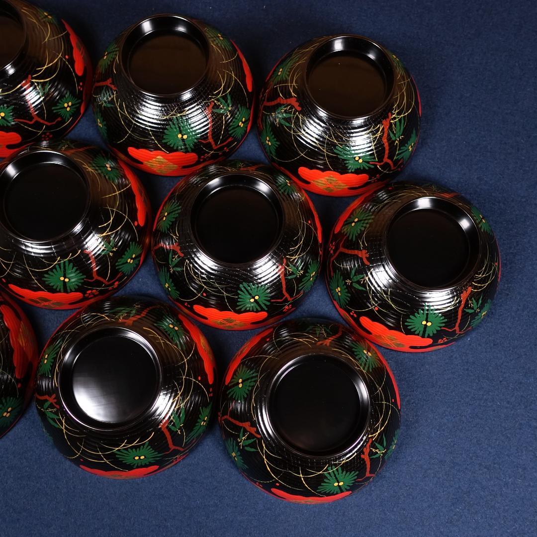 塗師 和田璜斎 秀衡絵 煮物椀 秀衡椀 10客 共箱