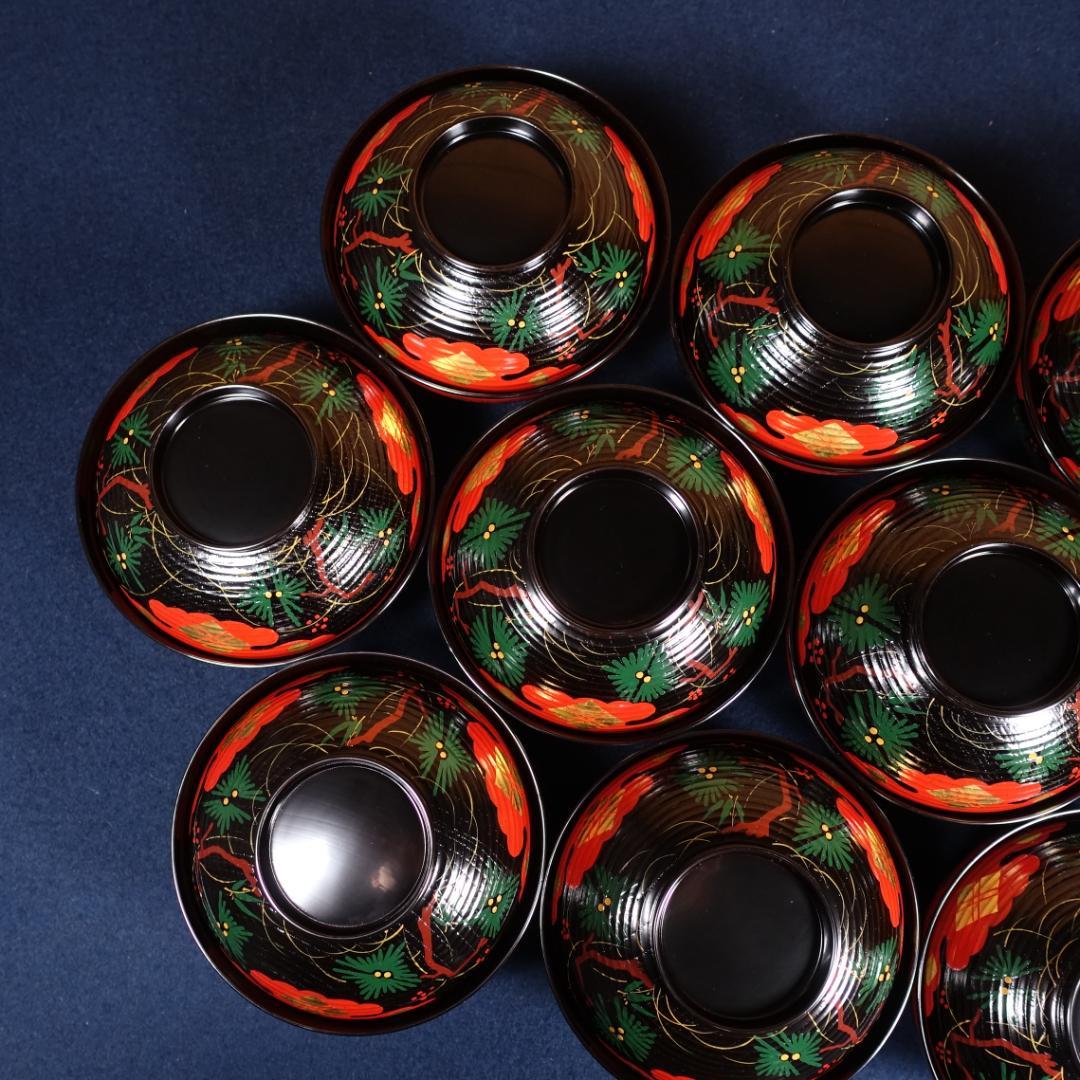 塗師 和田璜斎 秀衡絵 煮物椀 秀衡椀 10客 共箱