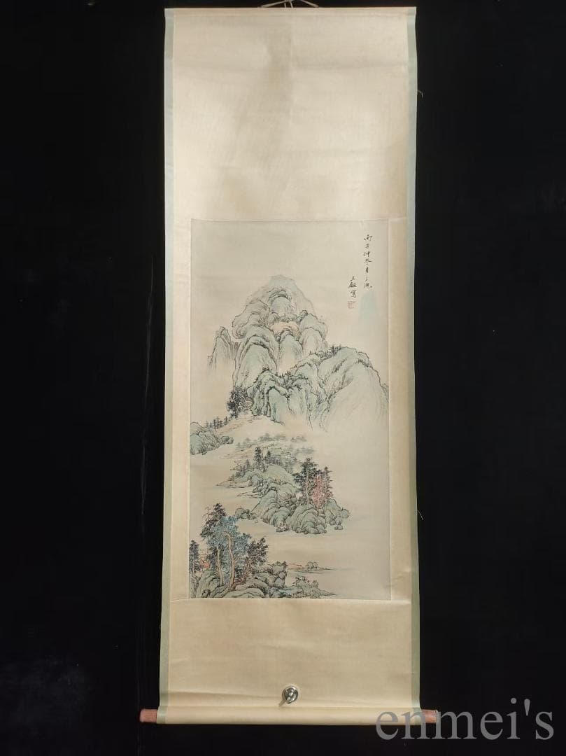 中国古美術.明時代.王監款.花鳥図.宣紙.三尺手描き.掛け軸.水墨画.名家.旧蔵