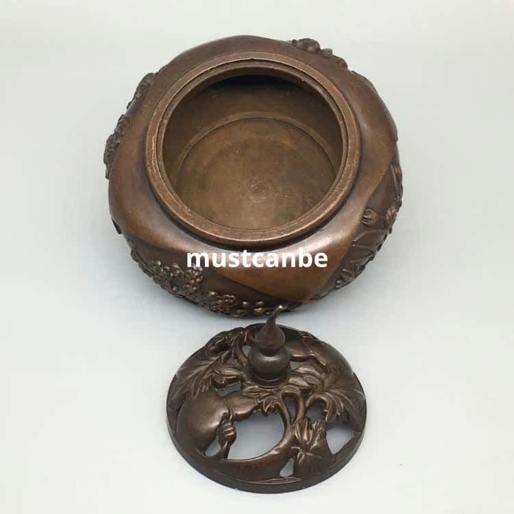 銅製 瓢簞香炉 香薫炉 室内檀香炉 茶道具 香道具 工芸品 置物