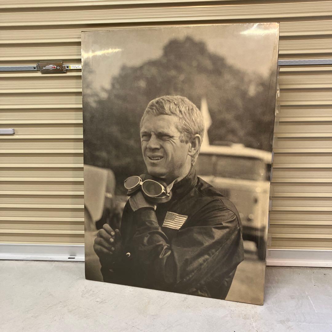 ヴィンテージ スティーブ・マックイーン 木製パネル 大型 FLOUR POWER