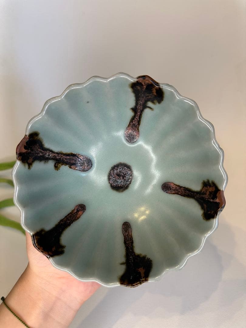 明代　龍泉窯 青磁碗 共箱付き