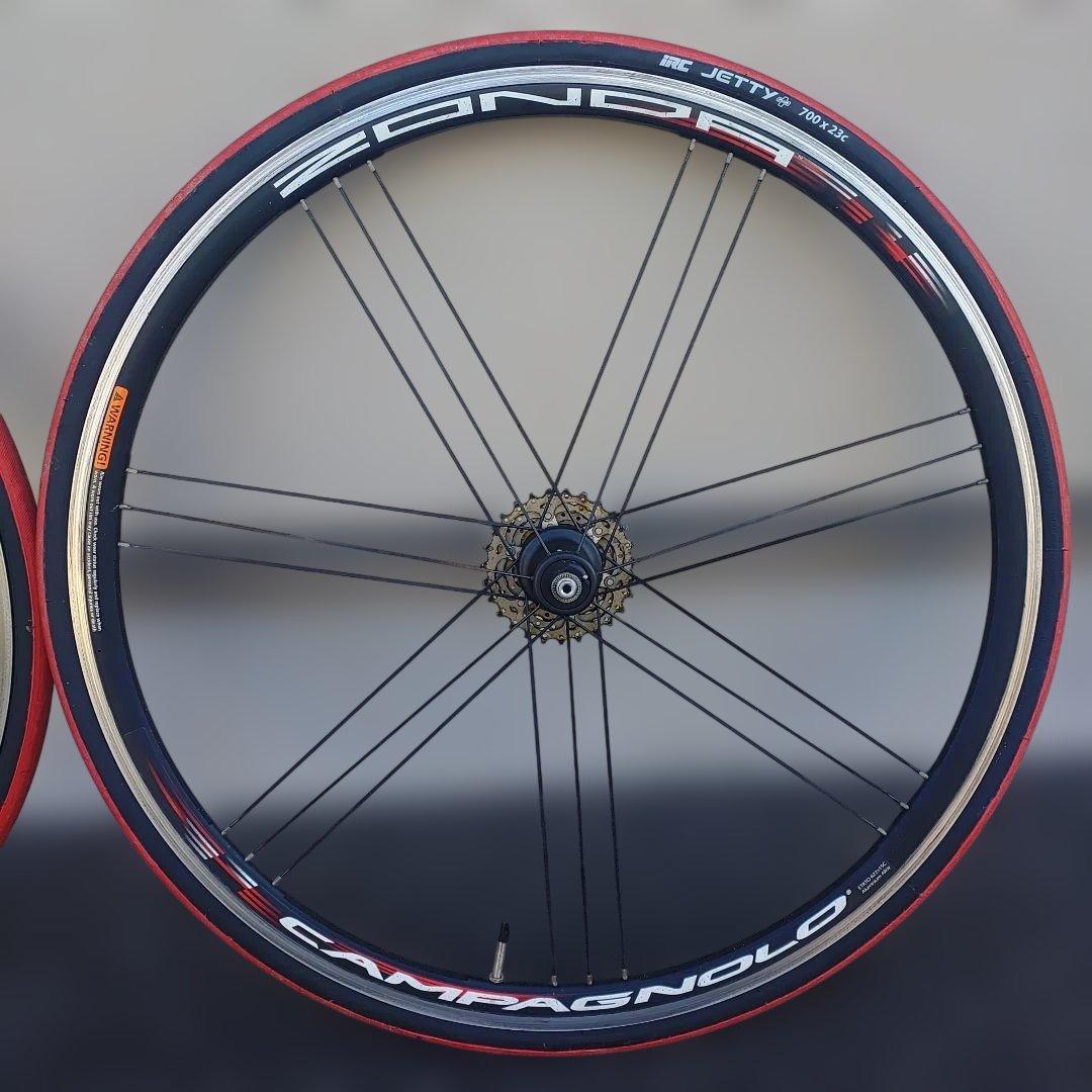 Campagnolo Zonda ホイールセット 700C ブラック/レッド