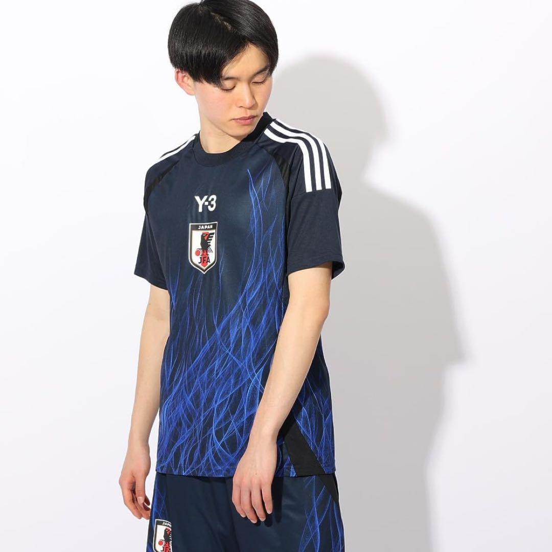 サッカー観戦に❤️Y-3 サッカーウェア ユニフォーム 青 Lサイズ
