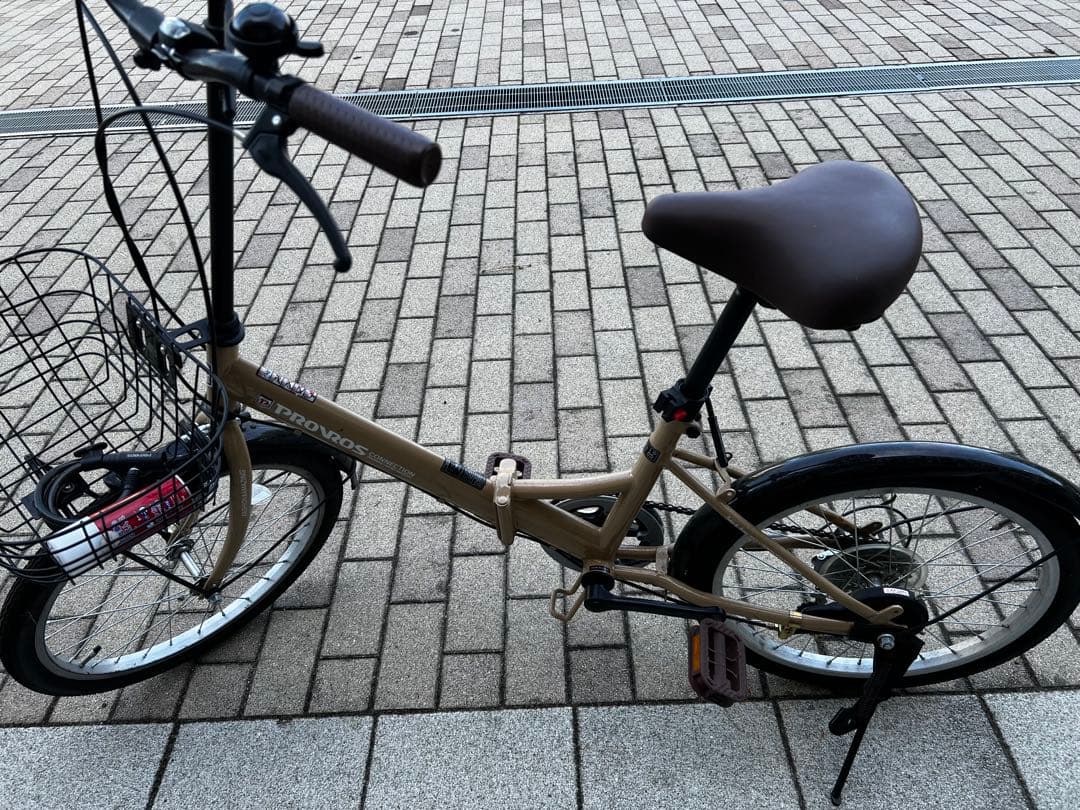 シティサイクル ベージュ 前カゴ付き