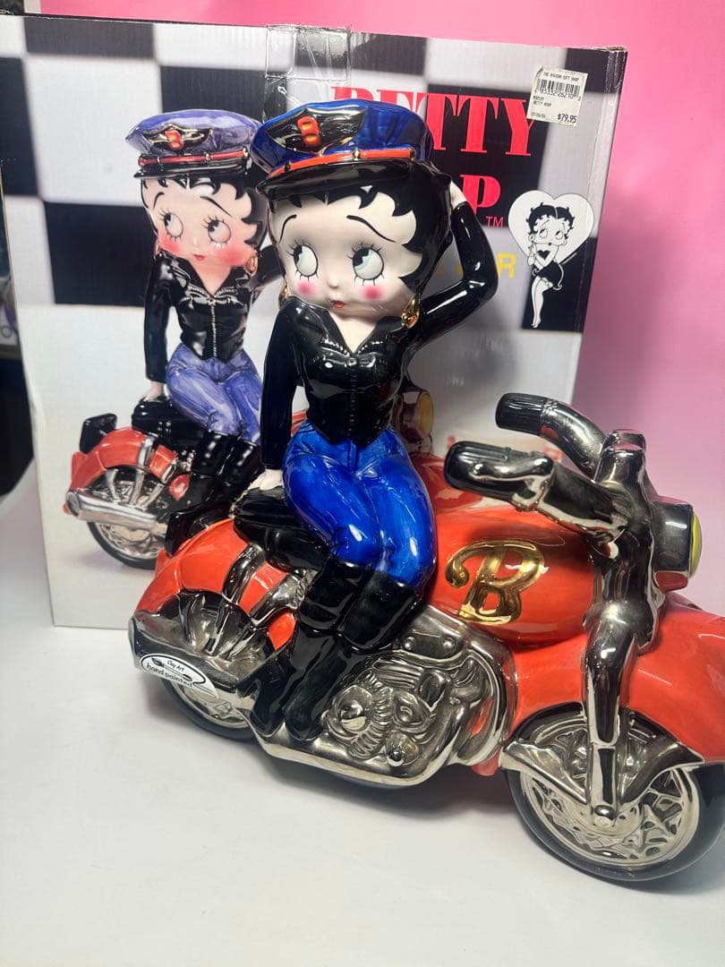 超希少 ベティ・ブープ Betty Boop バイク クッキージャー 外国製