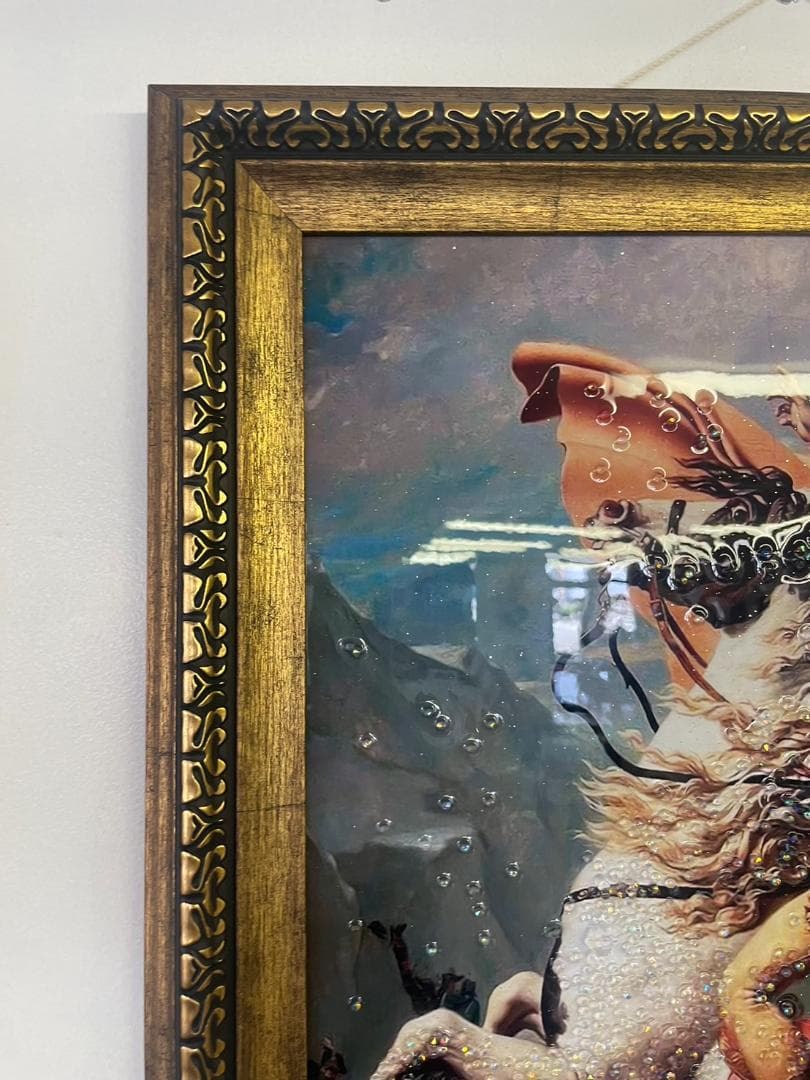 水晶絵　ルイ・ダヴィッド「ナポレオン」　アートパネル　クリスタル　立体　絵画
