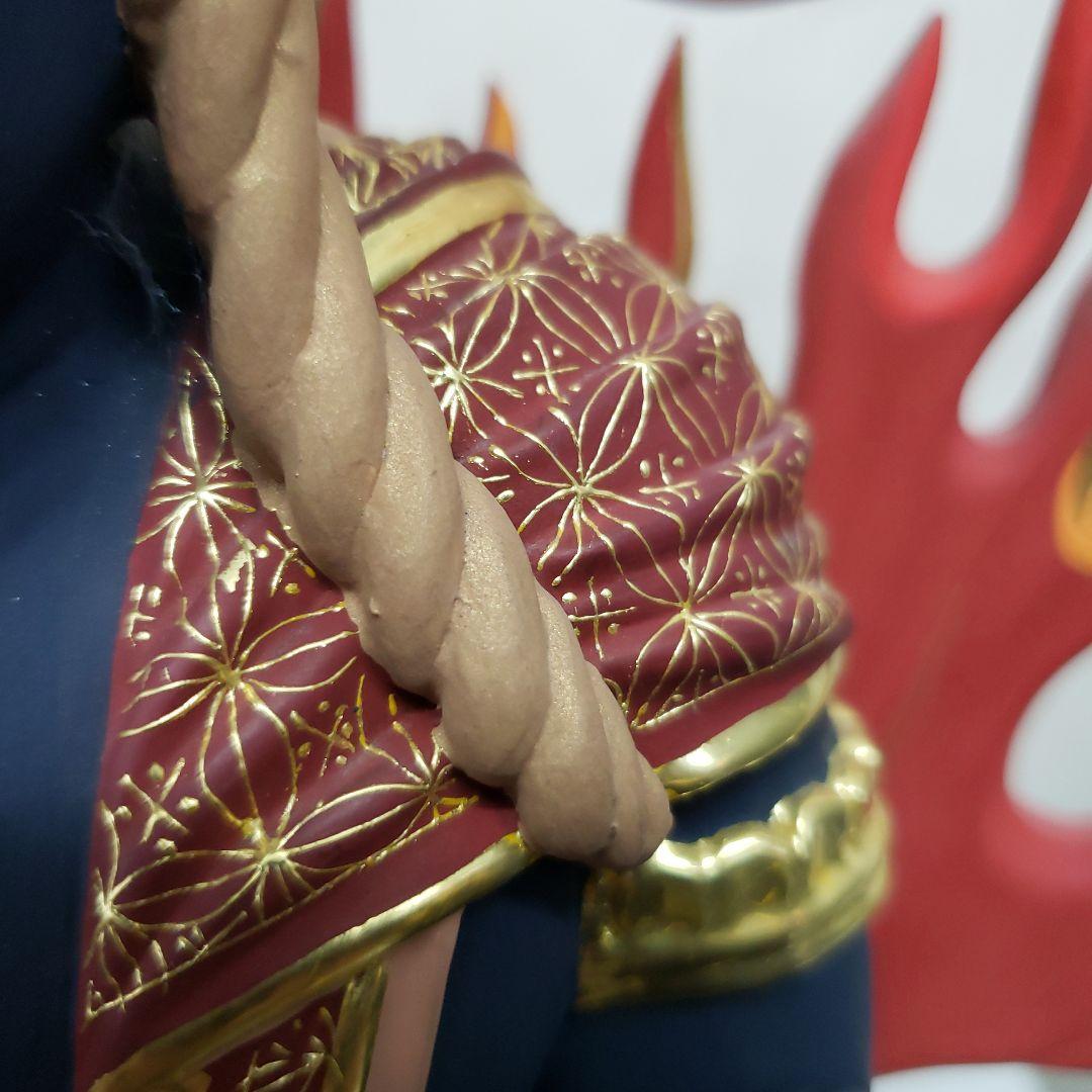 Ｂフライデー蔵出し特価希少台座極彩色錐金 不動明王半跏像7寸楠材高さ：約57cm