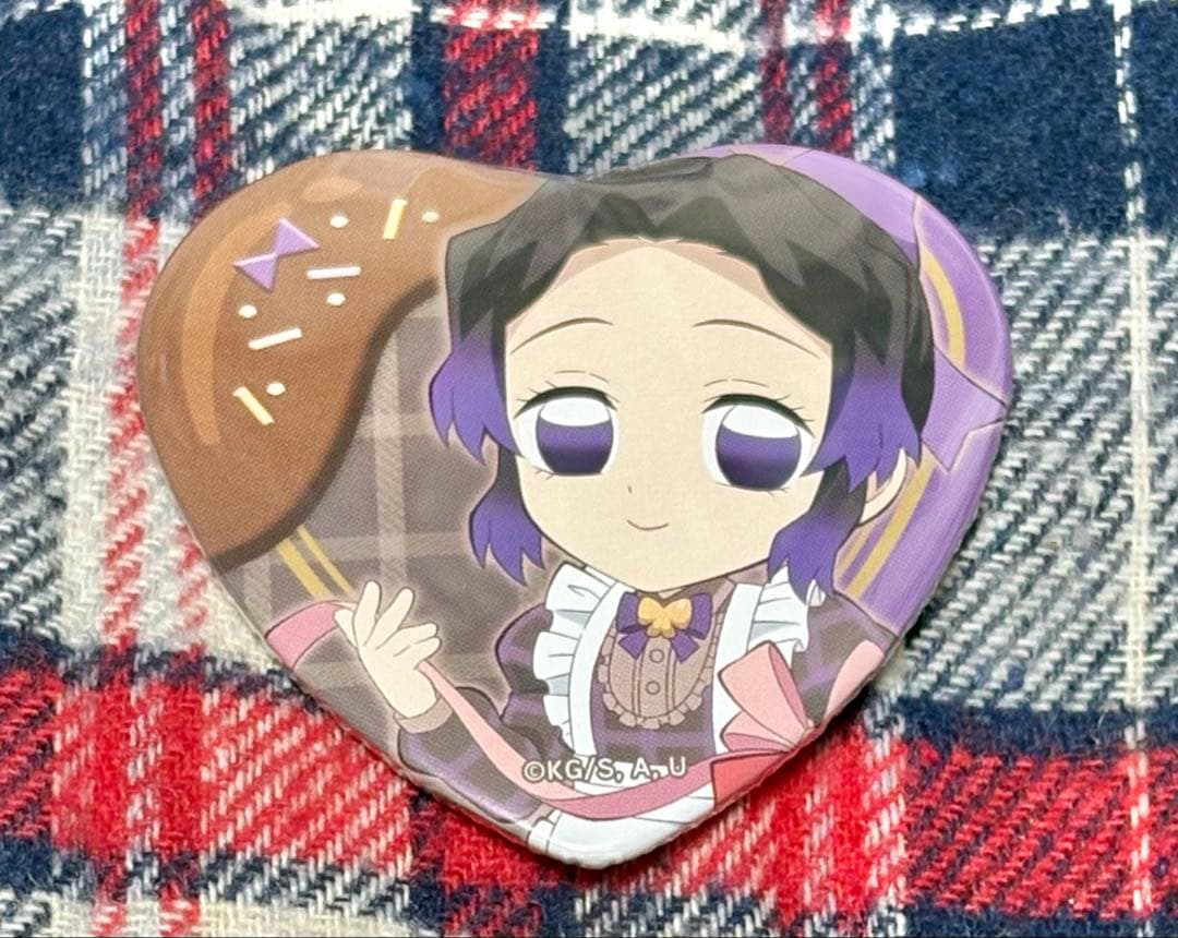 ①鬼滅の刃 バレンタイン 胡蝶しのぶ ハート缶バッジ