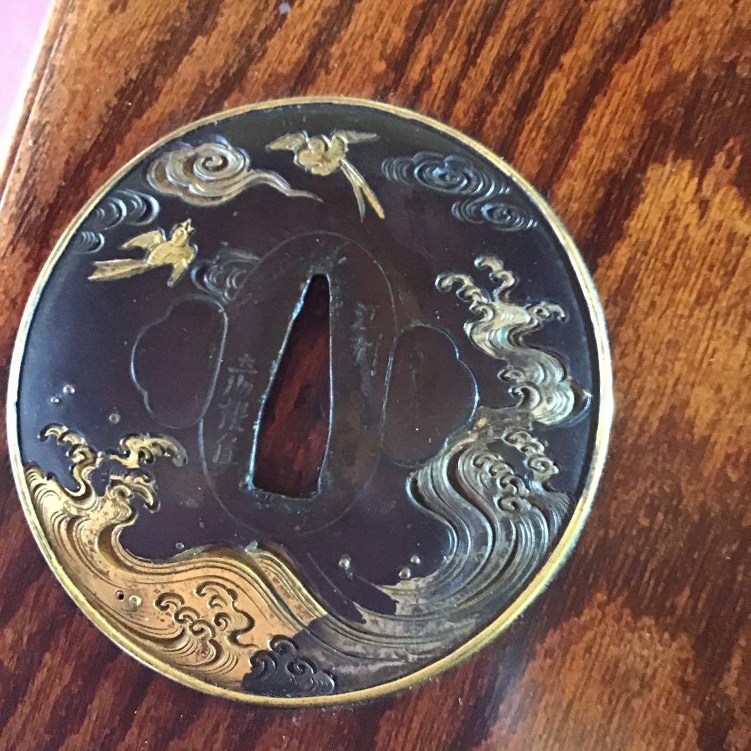 超高級　御刀お手入箱　刀匠作目貫道具付