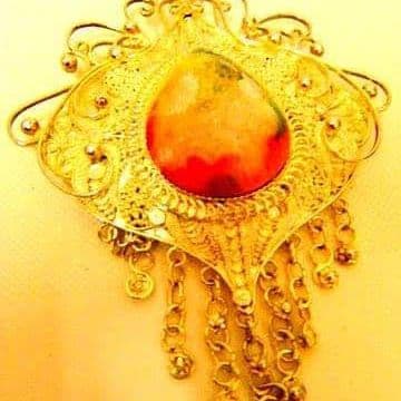 シルバー&天然石　ヘッドドレス　コサージュ　ネックレス