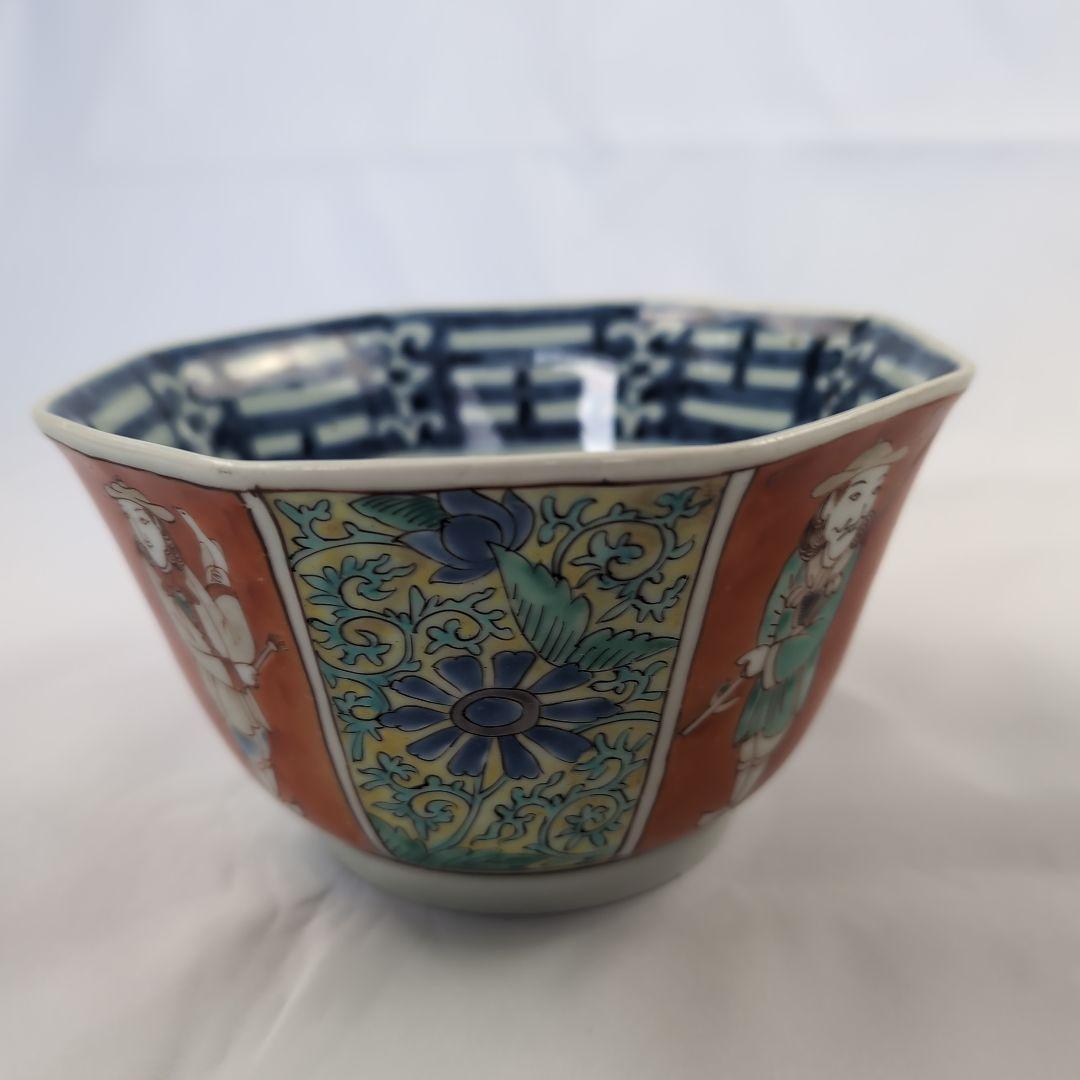 古伊万里深鉢　古伊万里南蛮人文深鉢色絵南蛮人文深鉢　伊万里阿蘭陀人文深鉢　深鉢