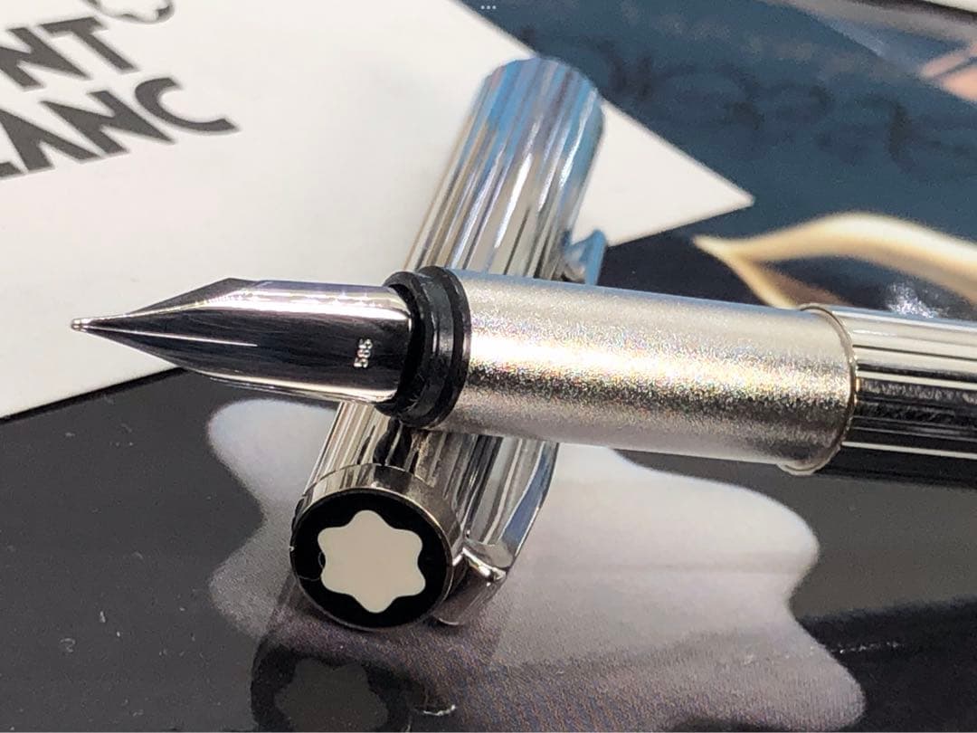 モンブラン　★稀な未使用に近い価値高い金運高き総プラチナ張りノブレスNo1157