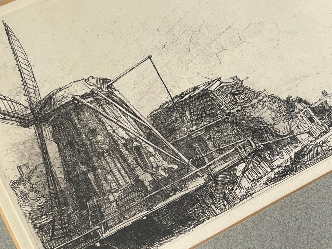 レンブラント・ファン・レイン　風車The windmill 銅版画　エッチング