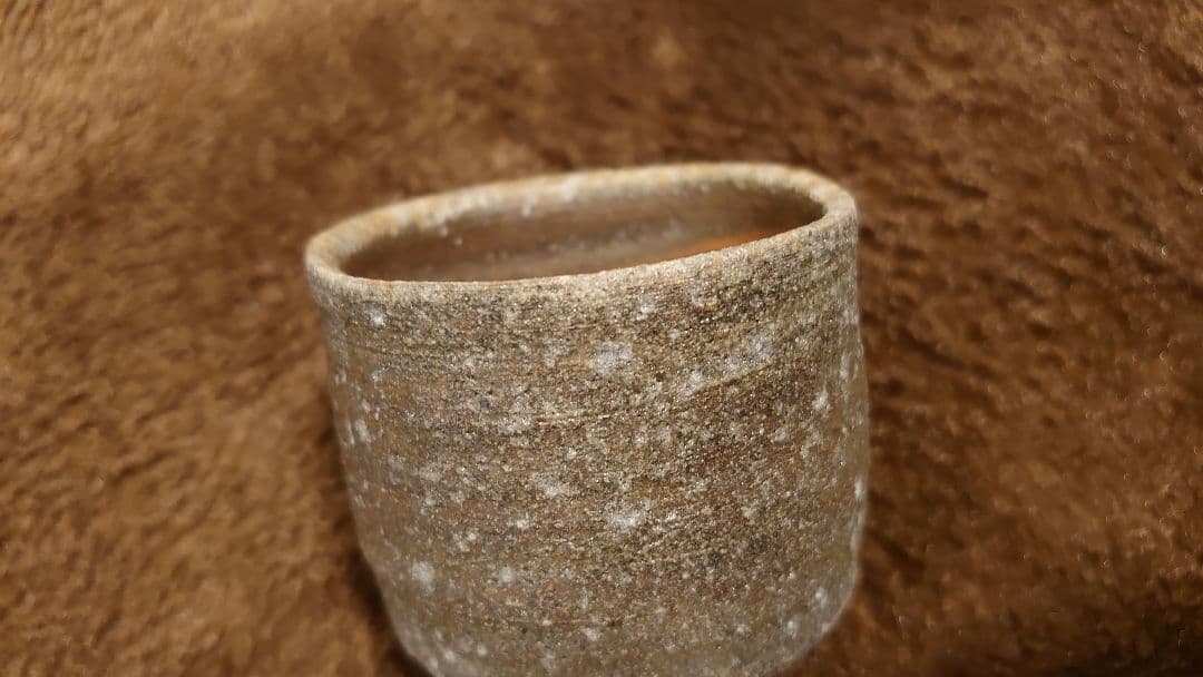 古越前　越前焼　ぐい呑　盃　灰釉　１客