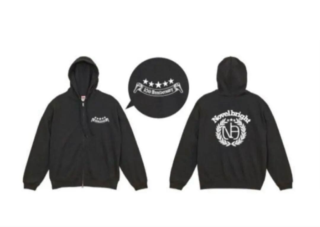 完売品 Novelbright 10周年 M フーディー 男女兼用 black
