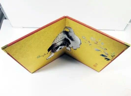 stussyさん専用【忠治作】金屏風の直筆の犬の絵等まとめ買い