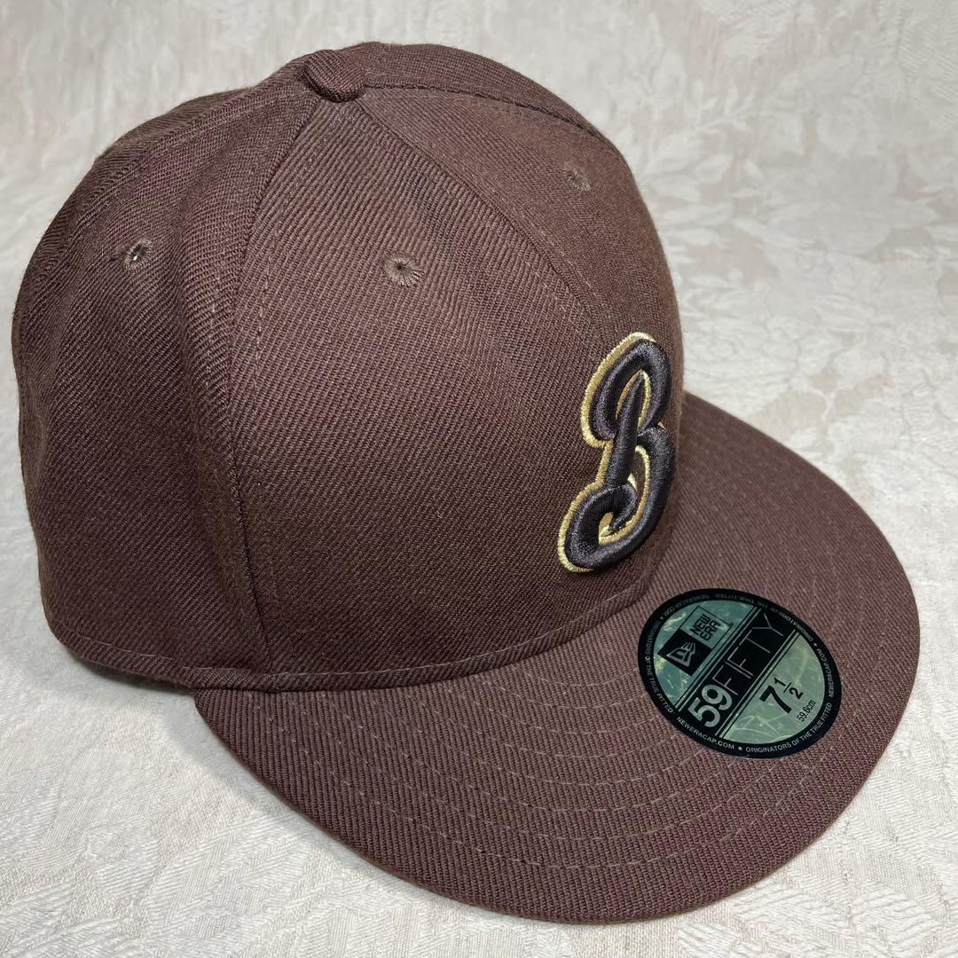 横浜ベイスターズ NEW ERA キャップ 旧ロゴ β ベータ 茶色