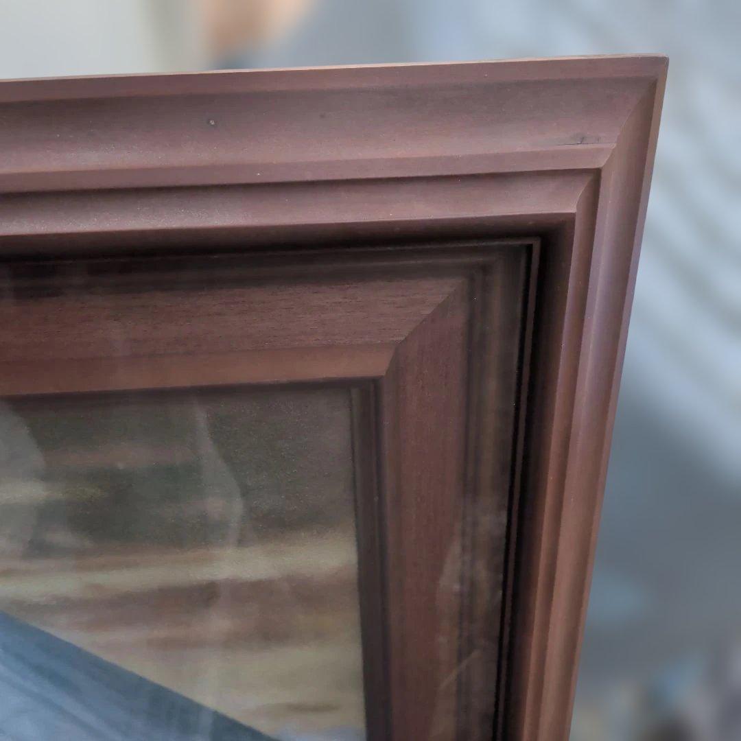 南部陽一郎　厳峰富士 　朝富士　日本画 木製フレーム　油絵