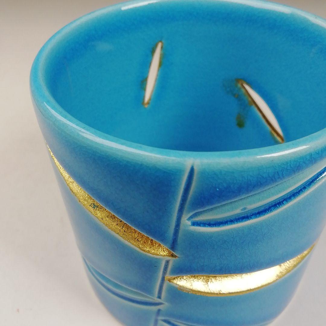 Ｗ９　蓋置　『芦透　蓋置』『竜谷窯　宮川香雲 造』　共箱　茶道具