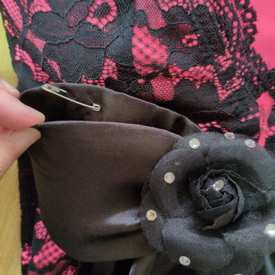 社交ダンス　ピンク黒レースドレス