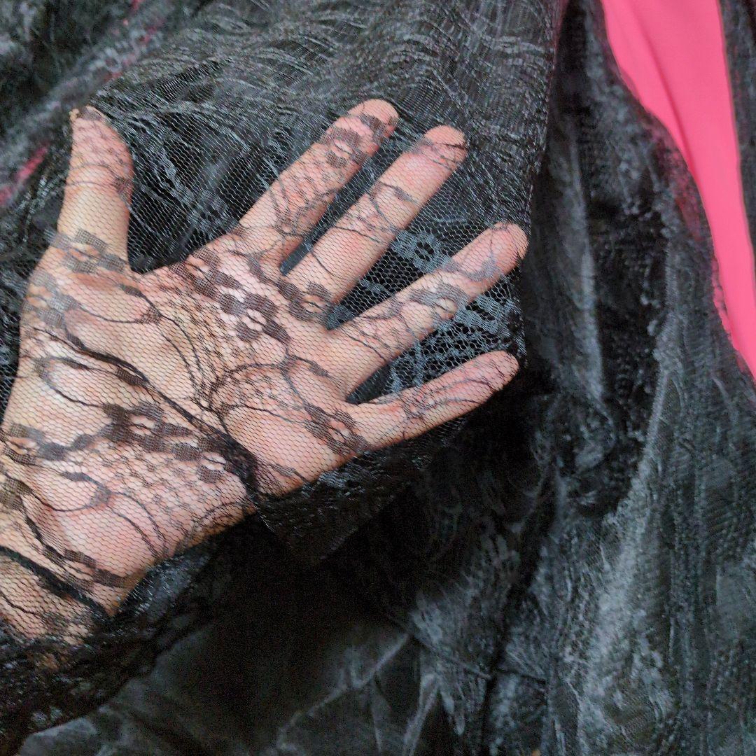 社交ダンス　ピンク黒レースドレス