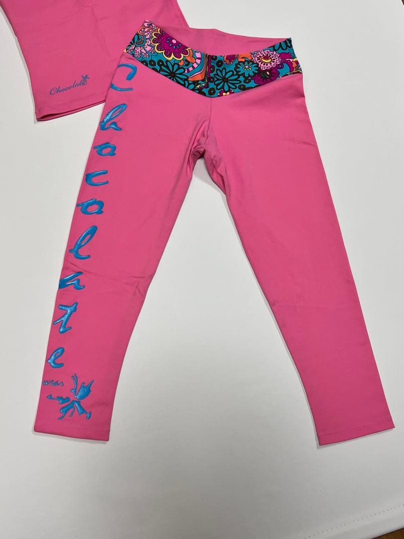 コットン100%のスパンデックスフィットネスレギンス付きトップセット