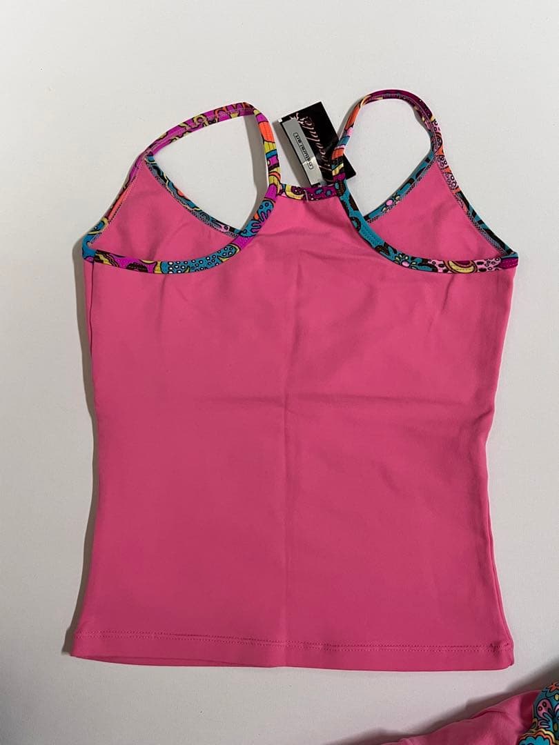 コットン100%のスパンデックスフィットネスレギンス付きトップセット