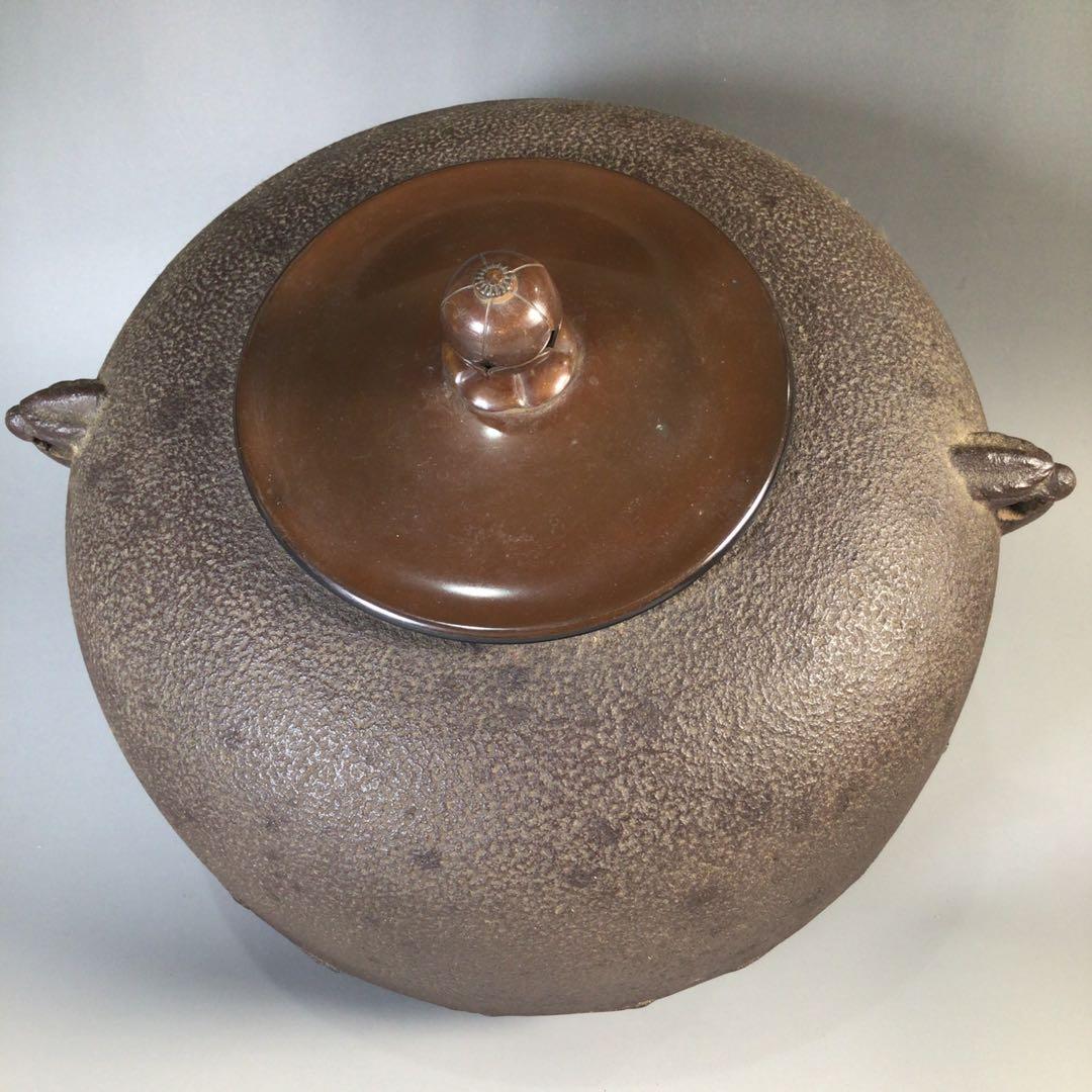 Ｍ４７７　茶釜　『釜師　佐藤清光造』『丸釜』　共箱　茶道具