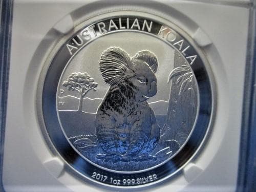 NGC MS69 準最高鑑定・純銀コアラ1オンス銀貨2017年 オーストラリア