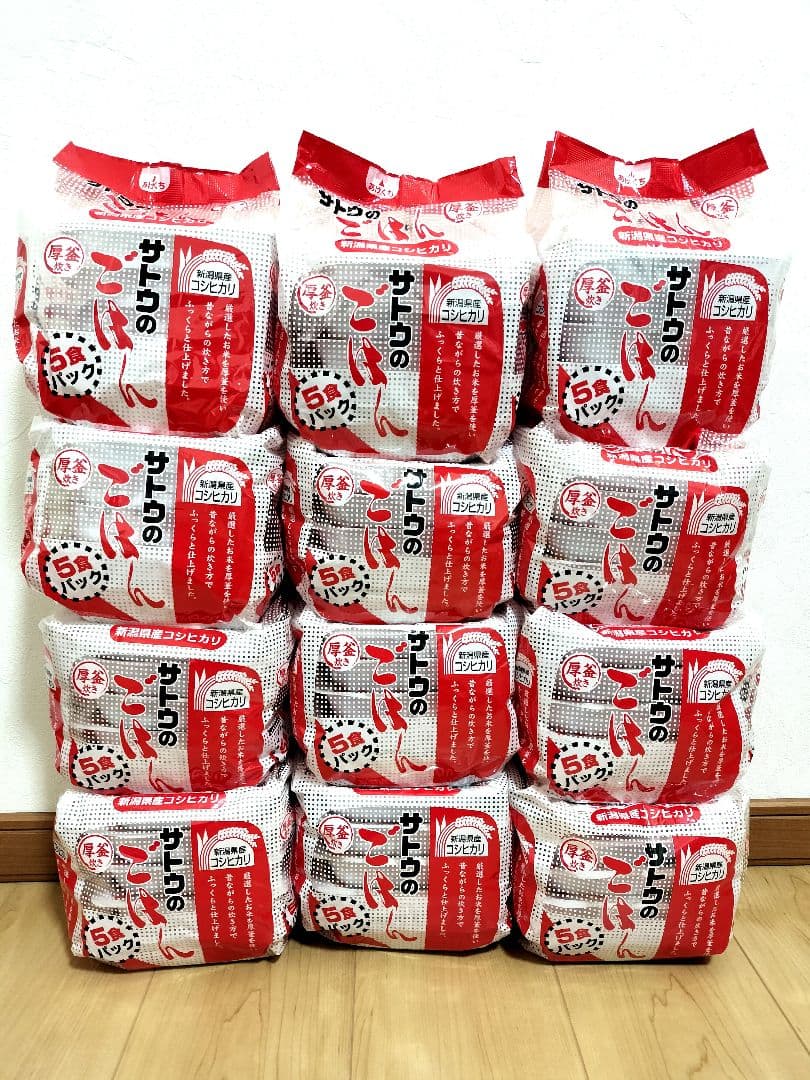 アミューズメント食品 新潟県産コシヒカリサトウのごはん60食