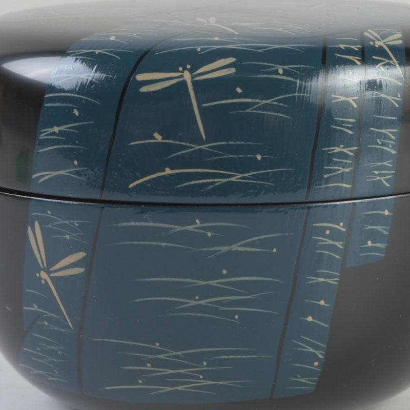 茶道具　加賀蒔絵師　岩倉利慶作　即中斎好写　誰袖蒔絵　平棗　共箱　V　9681