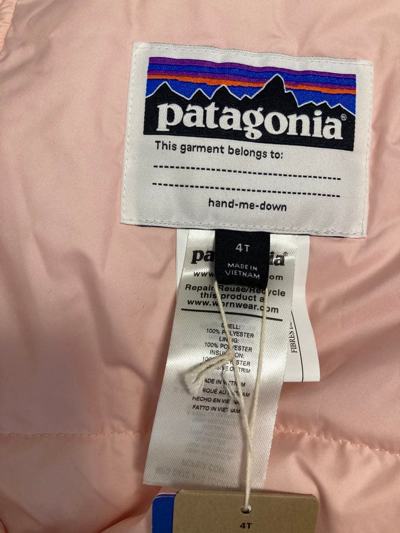 patagonia 子ども用 スキーウェア 4T ピンク/レッド