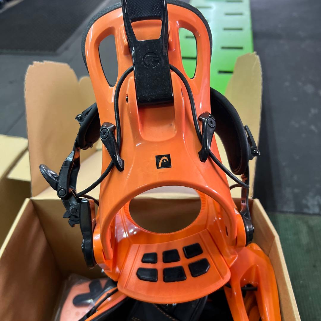 オレンジ スノーボード ビンディング Lサイズ