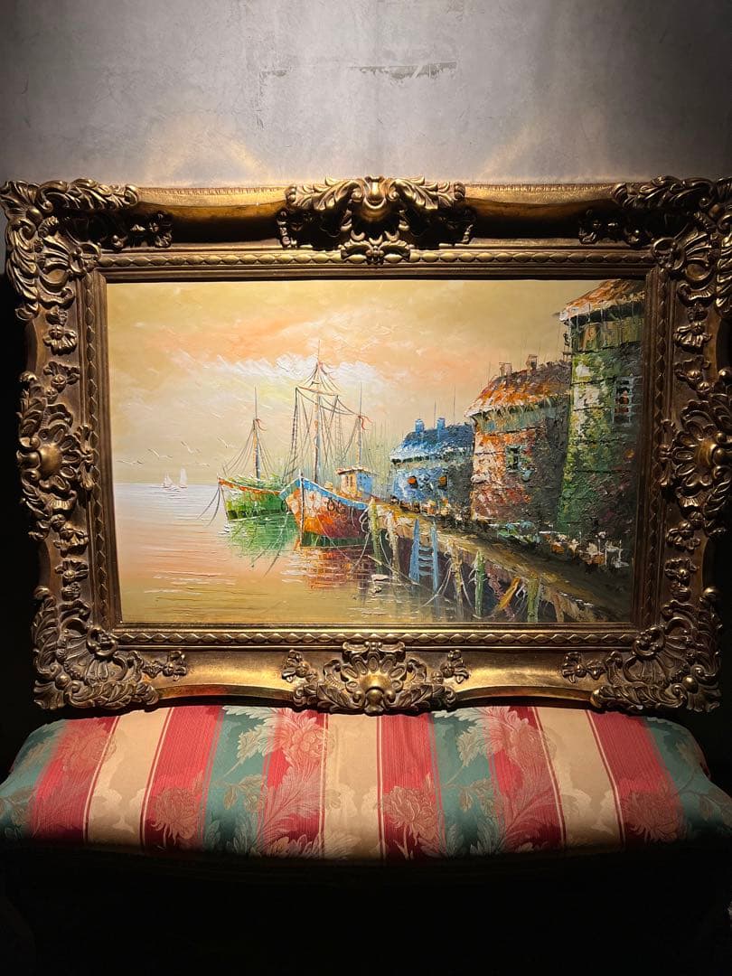 専用他の方発送×【夕暮れの船着場】豪華額装