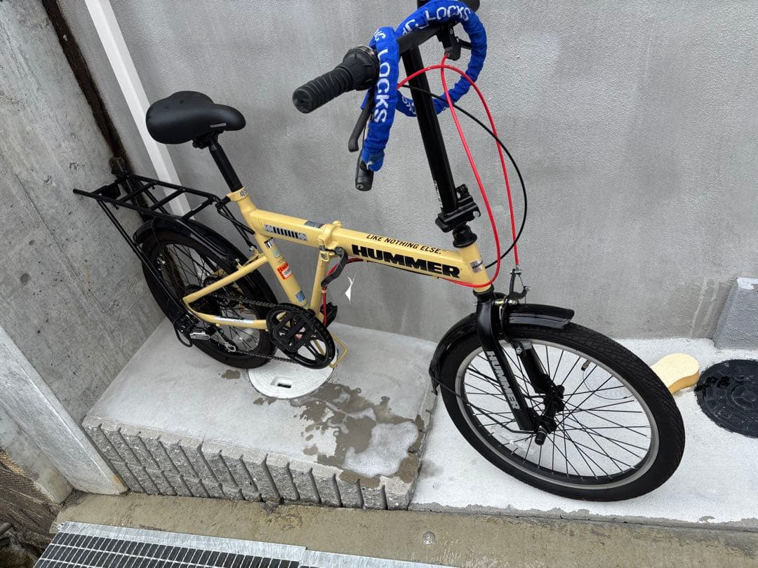HUMMER 折りたたみ自転車 ベージュ