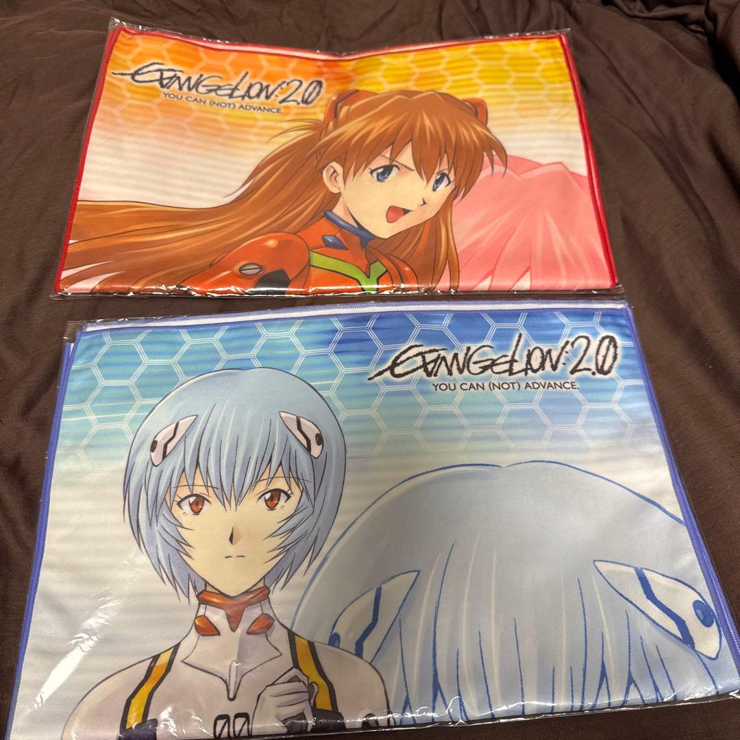 エヴァンゲリオン　アスカ&レイ　マイクロファイバータオル＋おまけクリアファイル