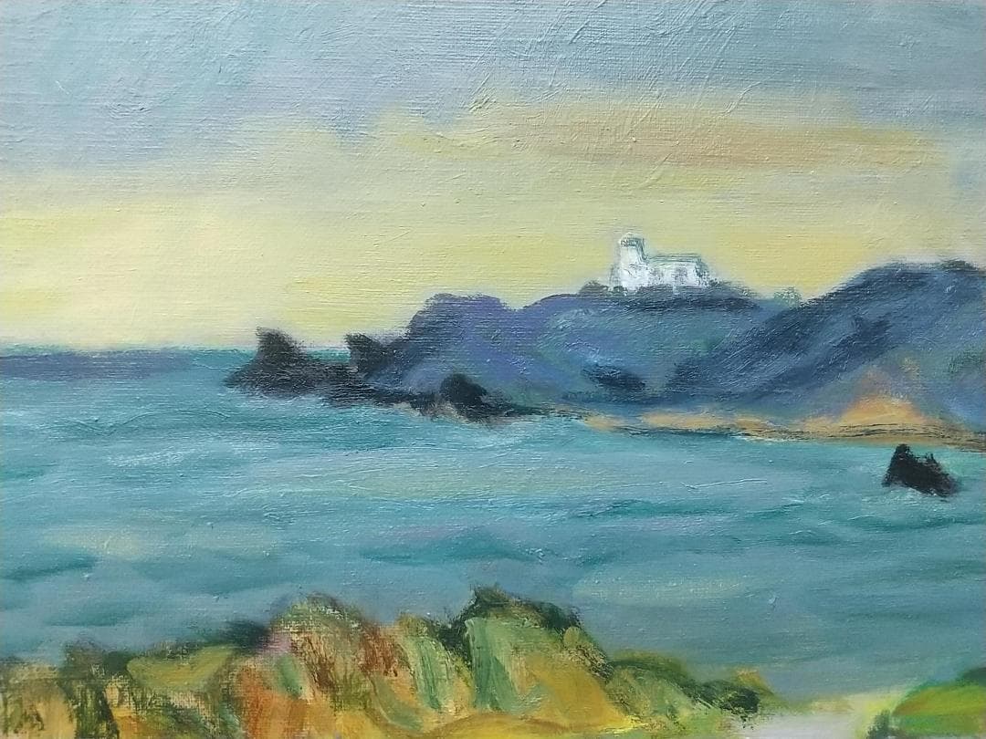 「雨後 」房州白浜 F8 絵画 油絵 油彩画 風景画 アート