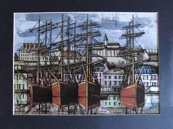 ベルナール・ビュッフェ「Granville」希少画集の額装画、人気作品