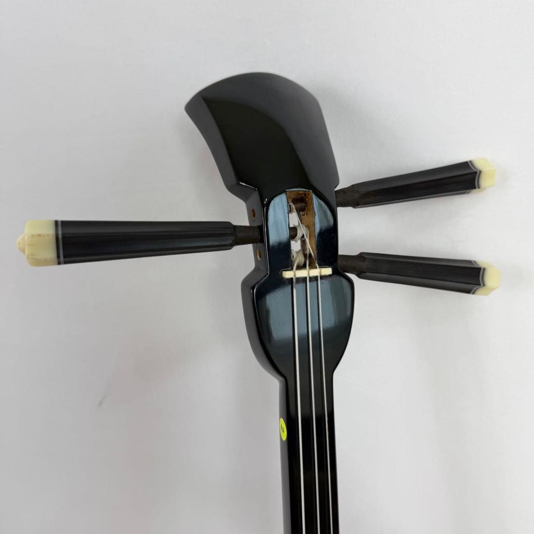 【美品】沖縄三味線 蛇皮（合皮） ソフトケース付き　87-7