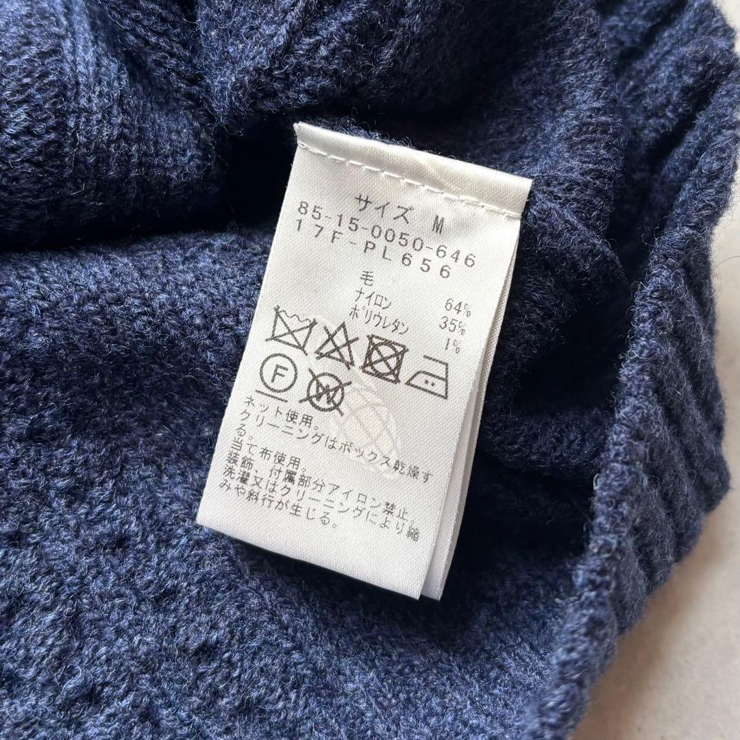 BEAMS GOLF ビームスゴルフ ウール混 クルーネックニットセーター ロゴ